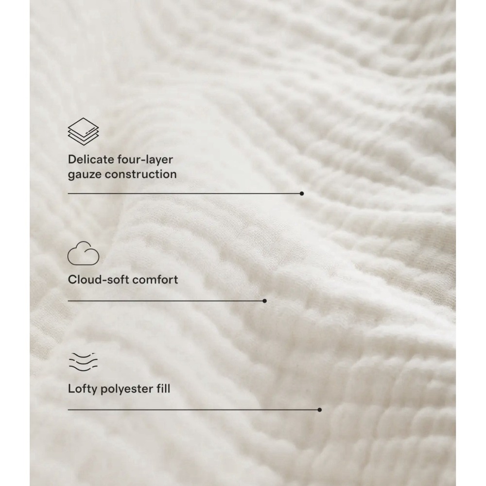 NWT Quince King Cal King Dream Quilt Airy Gauze Undyed Organic Cotton w/Dust Bag - Picture 2 of 9